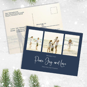 Cartes Pour Fêtes Annuelles Holiday Peace Jove Love Elegant Snowflakes 4 Photo