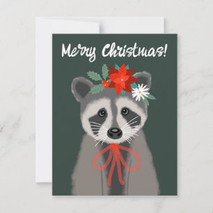 Cartes Pour Fêtes Annuelles Holiday Raccoon