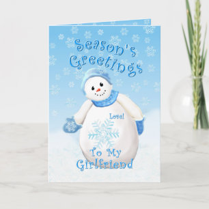 Cartes Pour Fêtes Annuelles Holiday Snowman Love for Girlfriend Card