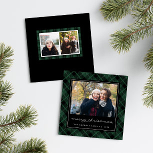 Cartes Pour Fêtes Annuelles Holiday Tartan Rustic Plaid Square Photo Card