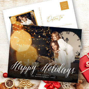 Cartes Pour Fêtes Annuelles Holidays Simple Script Modern Classic