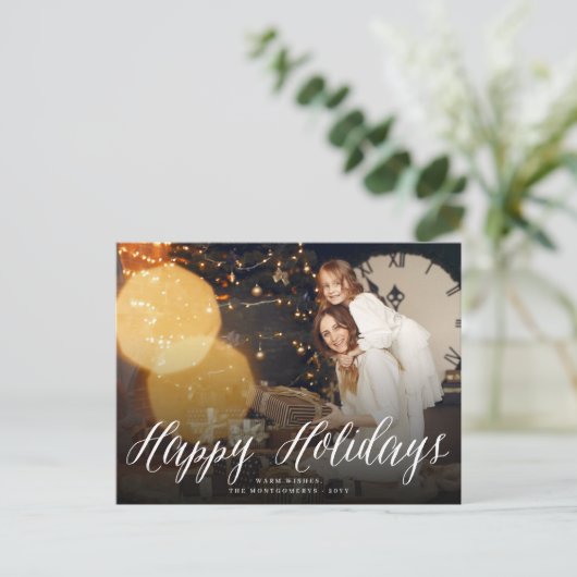 Cartes Pour Fêtes Annuelles Holidays Simple Script Modern Classic (Debout devant)
