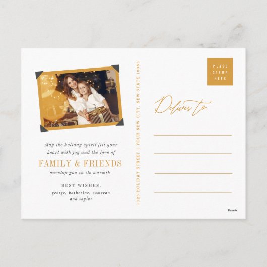 Cartes Pour Fêtes Annuelles Holidays Simple Script Modern Classic (Dos)