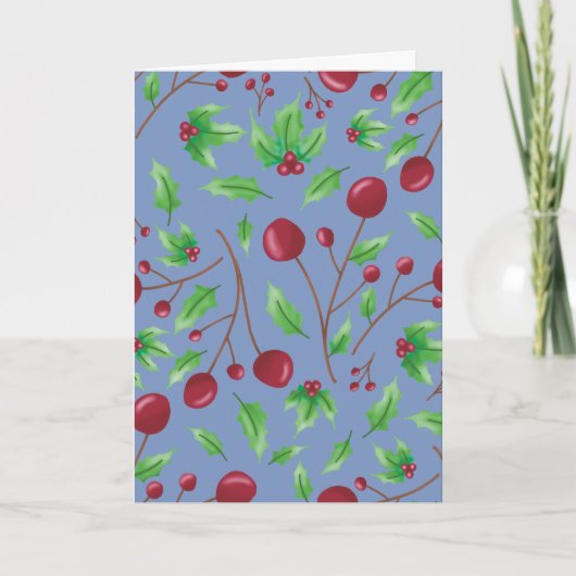 Cartes Pour Fêtes Annuelles Holly Berry 2026 (Devant)