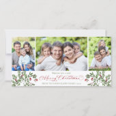 Cartes Pour Fêtes Annuelles Holly Berry 3 Photo Noël moderne (Devant)