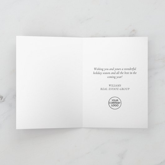 Cartes Pour Fêtes Annuelles Holly Berry Christmas Tree Salutation d'entreprise (Intérieur)