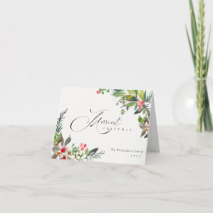 Cartes Pour Fêtes Annuelles Holly Berry Pine Rouge Vert Merriest Noël