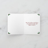 Cartes Pour Fêtes Annuelles Holly Berry Unicorn (Intérieur)