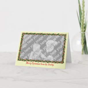 Cartes Pour Fêtes Annuelles Holly Border Photo Card