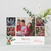 Cartes Pour Fêtes Annuelles Holly Branches 5 photo collage Noël (Debout devant)