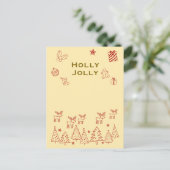 Cartes Pour Fêtes Annuelles 『Holly Jolly』トナカイのかわいいクリスマスカード♡ (Debout devant)