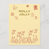 Cartes Pour Fêtes Annuelles 『Holly Jolly』トナカイのかわいいクリスマスカード♡ (Devant)