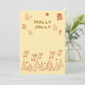 Cartes Pour Fêtes Annuelles 『Holly Jolly』トナカイのかわいいクリスマスカード♡ (Debout devant)