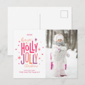 Cartes Pour Fêtes Annuelles Holly Jolly Christmas (Devant / Derrière)