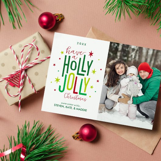 Cartes Pour Fêtes Annuelles Holly Jolly Christmas