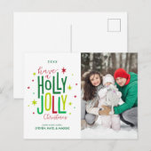 Cartes Pour Fêtes Annuelles Holly Jolly Christmas (Devant / Derrière)