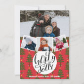 Cartes Pour Fêtes Annuelles Holly Jolly Fun Script Noël Pine Tree Festive (Devant)