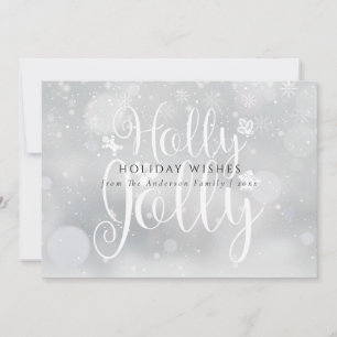Cartes Pour Fêtes Annuelles Holly Jolly Hiver Frost Snowflakes Noël
