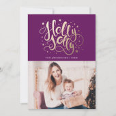 Cartes Pour Fêtes Annuelles Holly Jolly | Holiday Photo Card (Devant)