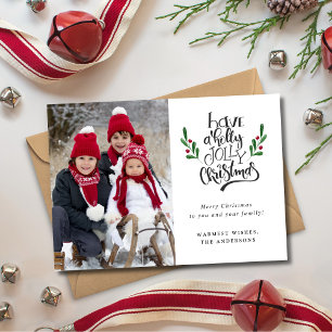 Cartes Pour Fêtes Annuelles Holly Jolly Joyeux Noël Photo