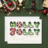 Cartes Pour Fêtes Annuelles Holly Jolly Noël 3D effet vert rouge