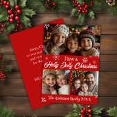 Cartes Pour Fêtes Annuelles Holly Jolly Noël Famille Photo Classique