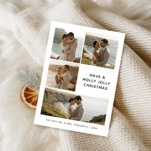 Cartes Pour Fêtes Annuelles Holly Jolly Nouvelle mariée Noël Côte 4 Photo