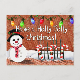 Cartes Pour Fêtes Annuelles Holly Jolly Snowman