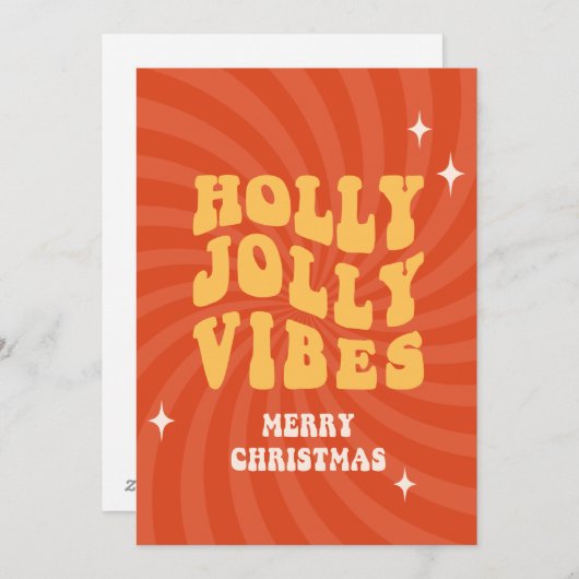 Cartes Pour Fêtes Annuelles Holly Jolly Vibes - Joyeux Noël (Devant / Derrière)