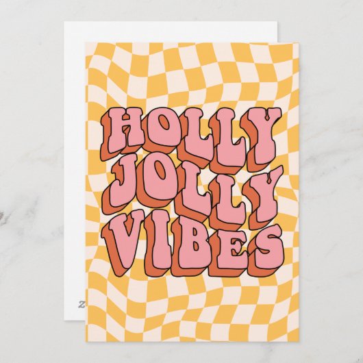 Cartes Pour Fêtes Annuelles Holly Jolly Vibes - Retro Holiday Cheval (Devant / Derrière)