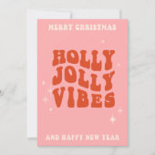 Cartes Pour Fêtes Annuelles Holly Jolly Vibes - Un Message De Vacances (Devant)