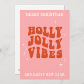 Cartes Pour Fêtes Annuelles Holly Jolly Vibes - Un Message De Vacances (Devant / Derrière)