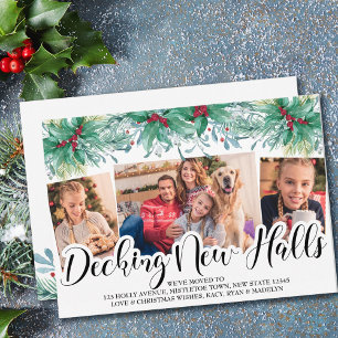 Cartes Pour Fêtes Annuelles Holly Mistletoe 3 Deck Photo New Halls Script