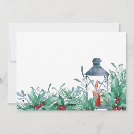 Cartes Pour Fêtes Annuelles Holly Mistletoe 3 Photo Merrier Ensemble Script (Dos)