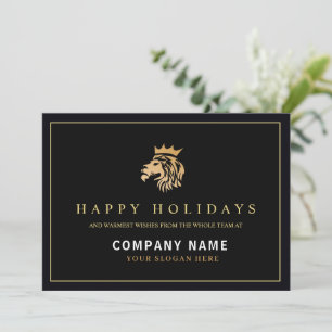 Cartes Pour Fêtes Annuelles Holly moderne Logo élégant de Lion Or