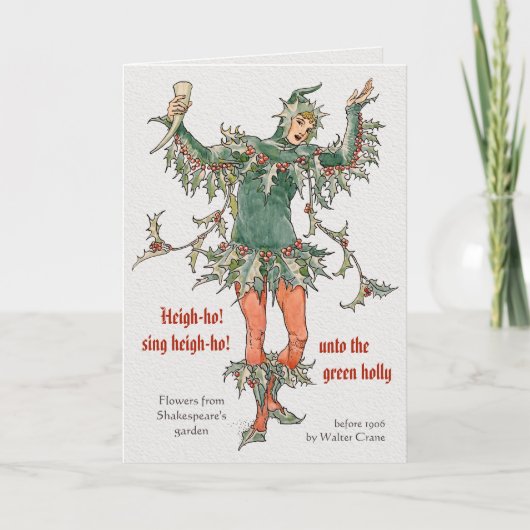 Cartes Pour Fêtes Annuelles Holly Walter Crane Fleurs de Shakespeare CC0969 (Devant)