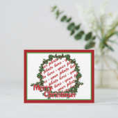 Cartes Pour Fêtes Annuelles Holly Wreath Circle Photo Frame (Debout devant)