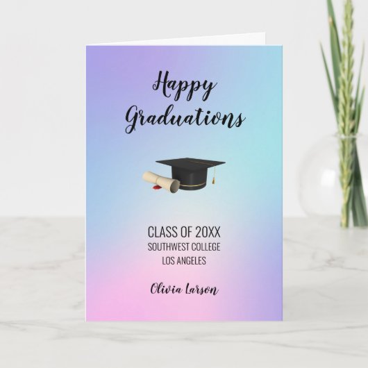 Cartes Pour Fêtes Annuelles Hologramme dégradé - Graduations (Devant)