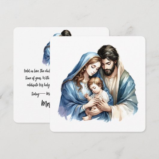 Cartes Pour Fêtes Annuelles Holy Light – Tender Nativity  (Devant / Derrière)