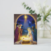 Cartes Pour Fêtes Annuelles Holy Nativity Christmas (Debout devant)