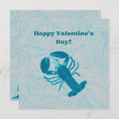 Cartes Pour Fêtes Annuelles Homard bleu Valentine (Devant / Derrière)