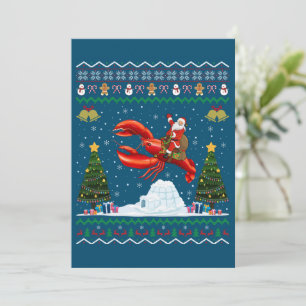 Cartes Pour Fêtes Annuelles Homard Vilain Noël Cadeau Père Noël équitation Hom