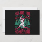 Cartes Pour Fêtes Annuelles Homerun Ho Ho Baseball Pull de Noël Ugly (Devant)