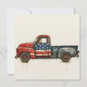 Cartes Pour Fêtes Annuelles Hommage au camion antique : Gloire Vintage