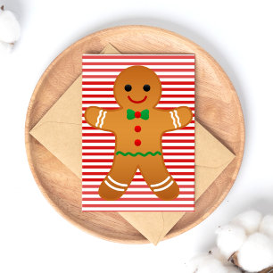 Cartes Pour Fêtes Annuelles Homme en pain d'épice mignon - Joyeuses fêtes Roug