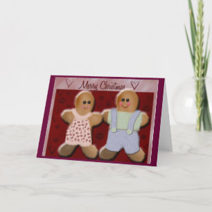 Cartes Pour Fêtes Annuelles Homme et femme en pain d'épices