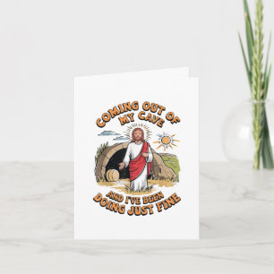 Cartes Pour Fêtes Annuelles Hommes Jésus sortant de ma grotte