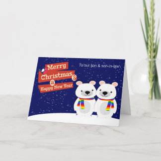 Cartes Pour Fêtes Annuelles Hommes Thématiques Noël Ours Polaires Personnalisé