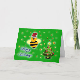 Cartes Pour Fêtes Annuelles Honey bee happy holidays honey bee apiary buzz