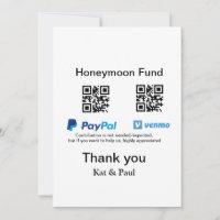 Honeymoon Fund PayPal Venmo QR code Merci